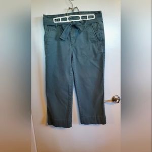 Ann Taylor Loft wide leg tie belt cropped pants - size 6 petite